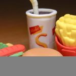 phtoo of some plastic child toy versions offast food
